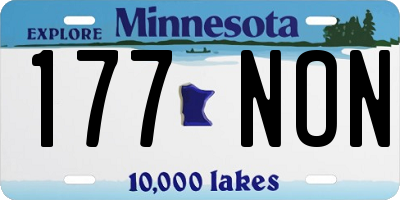 MN license plate 177NON