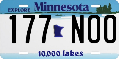 MN license plate 177NOO