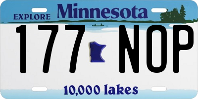 MN license plate 177NOP