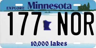 MN license plate 177NOR