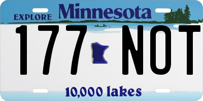 MN license plate 177NOT