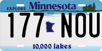 MN license plate 177NOU