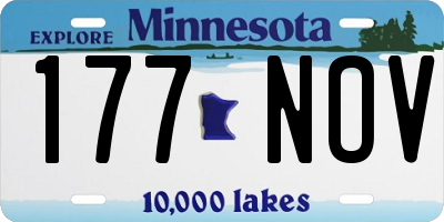 MN license plate 177NOV