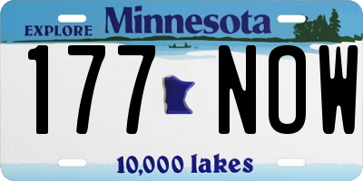 MN license plate 177NOW