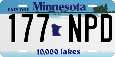 MN license plate 177NPD