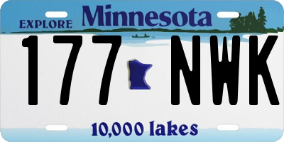 MN license plate 177NWK