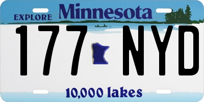 MN license plate 177NYD