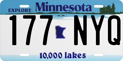 MN license plate 177NYQ