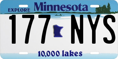 MN license plate 177NYS