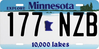 MN license plate 177NZB