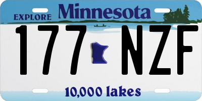 MN license plate 177NZF