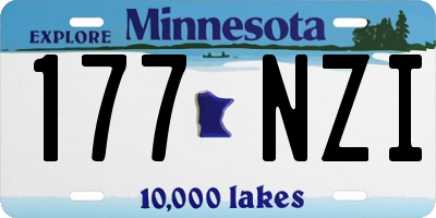 MN license plate 177NZI