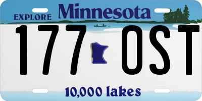 MN license plate 177OST