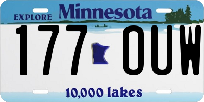 MN license plate 177OUW