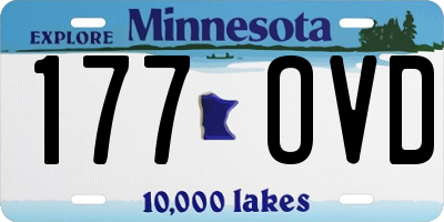 MN license plate 177OVD