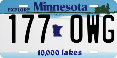 MN license plate 177OWG