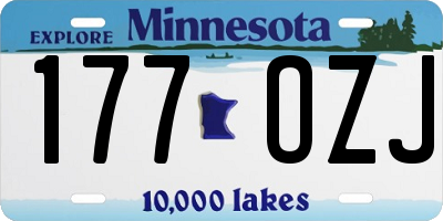 MN license plate 177OZJ