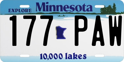 MN license plate 177PAW