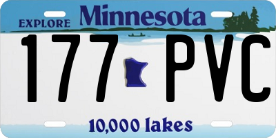 MN license plate 177PVC