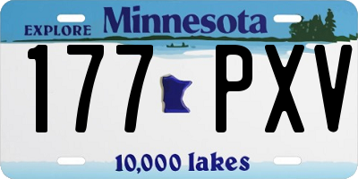 MN license plate 177PXV