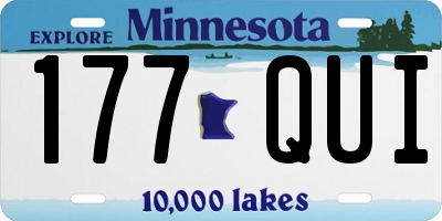MN license plate 177QUI