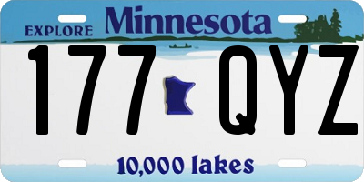 MN license plate 177QYZ