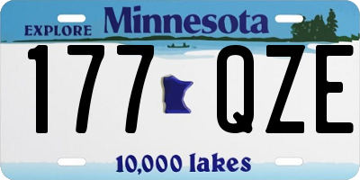 MN license plate 177QZE