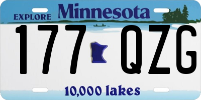 MN license plate 177QZG