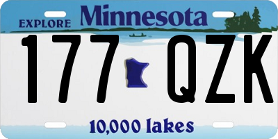 MN license plate 177QZK
