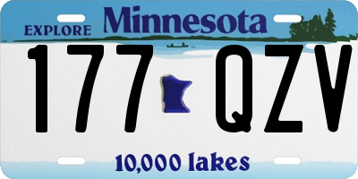 MN license plate 177QZV