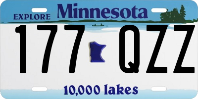 MN license plate 177QZZ