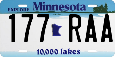MN license plate 177RAA
