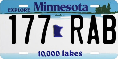 MN license plate 177RAB
