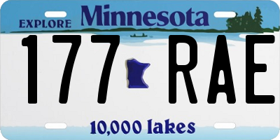 MN license plate 177RAE