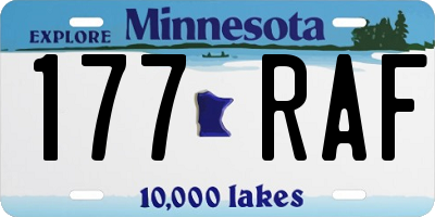 MN license plate 177RAF