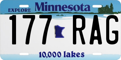 MN license plate 177RAG