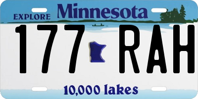 MN license plate 177RAH