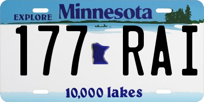 MN license plate 177RAI