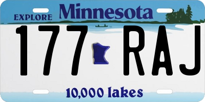 MN license plate 177RAJ