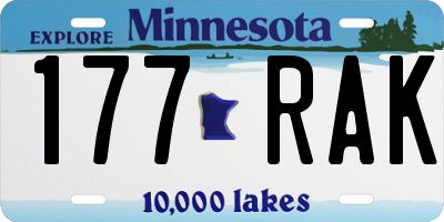 MN license plate 177RAK
