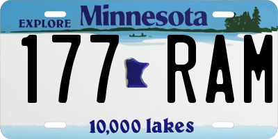 MN license plate 177RAM