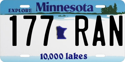 MN license plate 177RAN