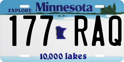 MN license plate 177RAQ