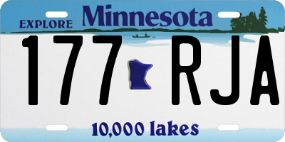 MN license plate 177RJA