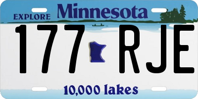 MN license plate 177RJE