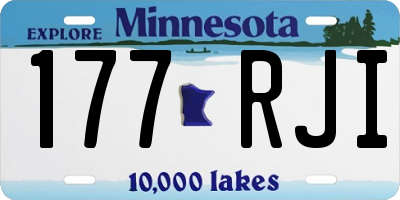 MN license plate 177RJI