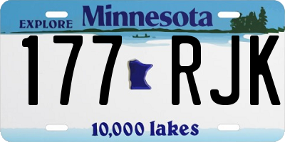 MN license plate 177RJK
