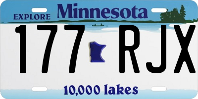 MN license plate 177RJX