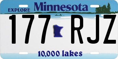 MN license plate 177RJZ
