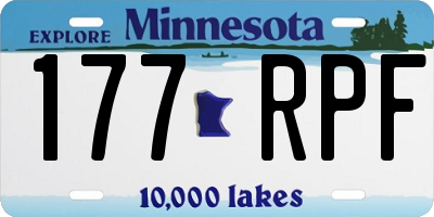 MN license plate 177RPF